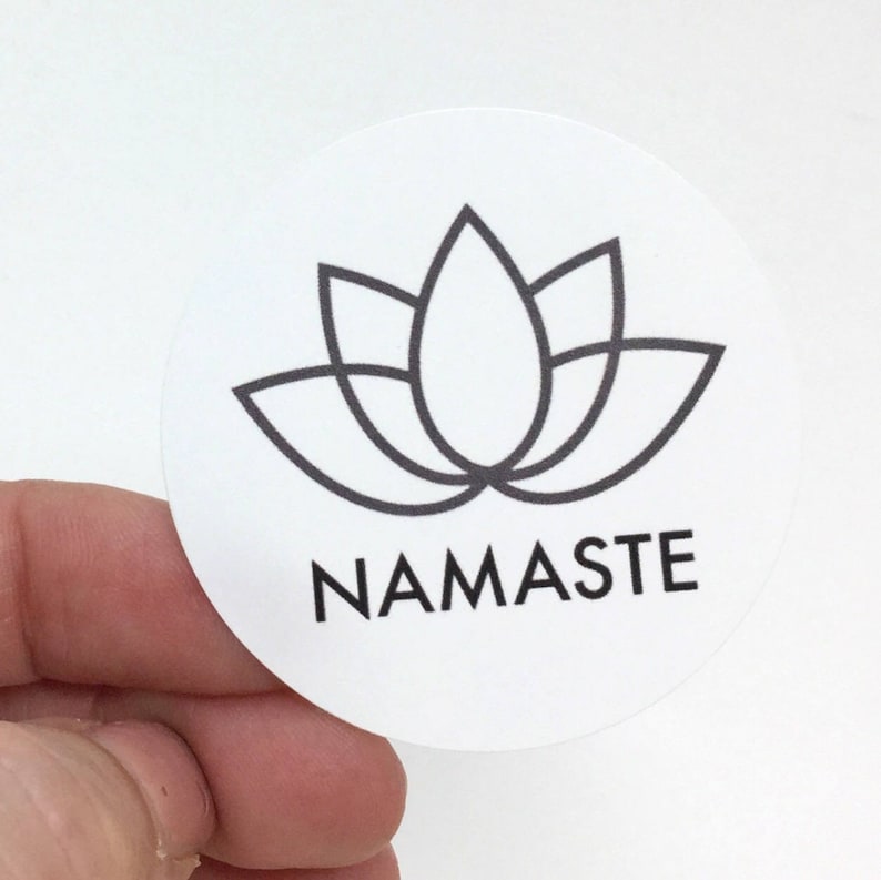 lotus seal round lotus sticker 2 50 mm Namaste stickers packaging sticker namaste label namaste seals