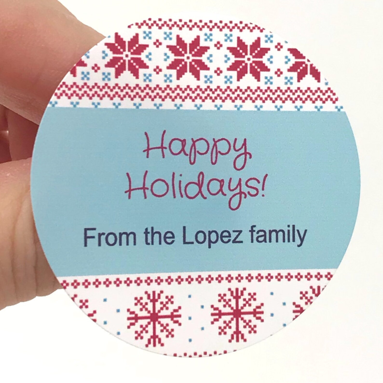 Customized Holiday Seals Christmas Card Stickers Christmas Etsy