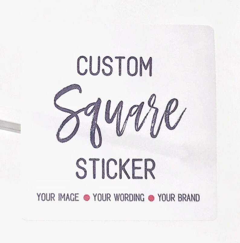 Custom Square Stickers Your Logo Stickers Branding Packaging Etsy
