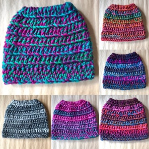 Messy Bun Hat Crochet Pattern // Messy Bun Hat // Ponytail Hat // Pattern ONLY image 3