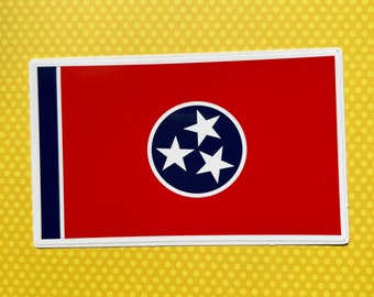 Drapeau de l’État du Tennessee et emblème Autocollant vinyle Autocollant bouteille d’eau Autocollants pour ordinateur portable