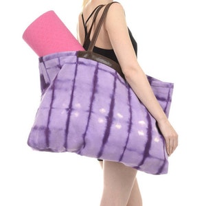 Amala Tote in Violet Amethyst - Hand-dyed Tie Dye Canvas Shoulder Bag