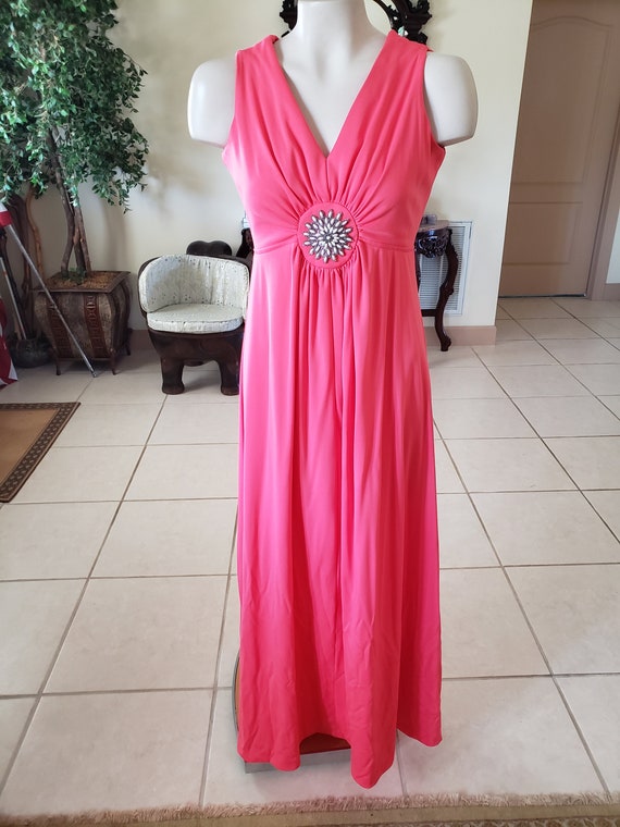 Vintage 1970s Pink Evening Gown - image 2