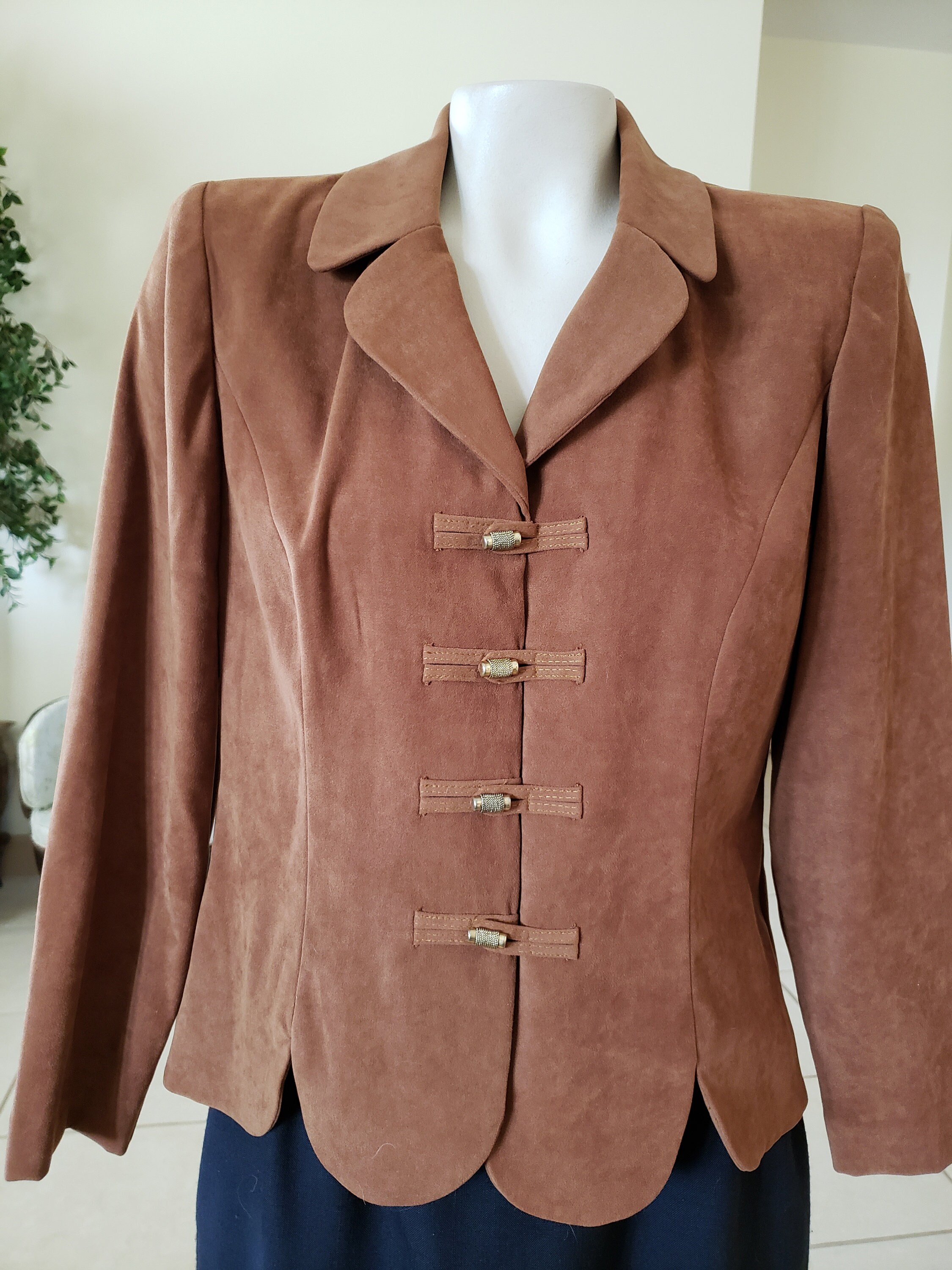 Leslie Fay Petite Micro Suede Jacket - Etsy