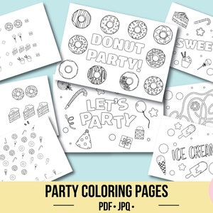 Sweets Ice Cream Donut Party Coloring Page Donut Coloring - Etsy