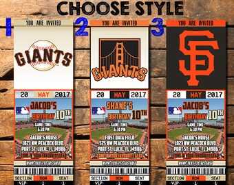 Items similar to Printable San Francisco Giants Baseball Ticket Style ...