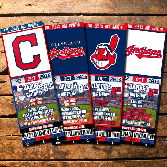 Items Similar To Cleveland Indians Birthday Invitation Cleveland 