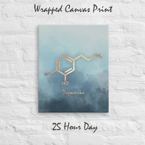 Dopamine Molecule Canvas, Dopamine Canvas Print, Abstract, Happiness Molecule, Molecule Art Print, Home Decor, Chemistry, Wall Art