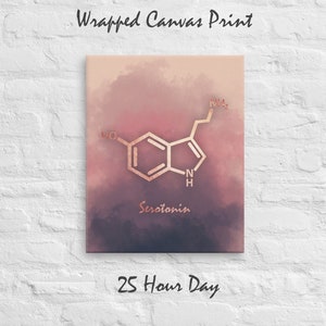 Serotonin Molecule Canvas Print, Happy Molecule, Serotonin Canvas Art, Molecule Prints, teacher gifts, chemistry art, bedroom decor
