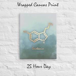 Serotonin Molecule Canvas, Serotonin Canvas Print, Abstract, Happiness Molecule, Molecule Art Print, Home Decor, Chemistry, Wall Art