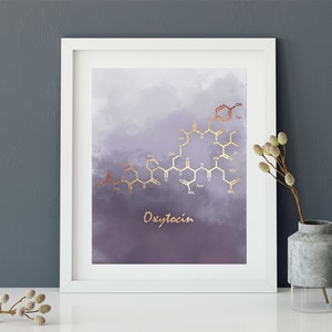 Oxytocin Art Print, Oxytocin Wall Art, Love Hormone, love molecule, Oxytocin Molecule, Molecules, Chemistry, Nursery Poster, psychology art