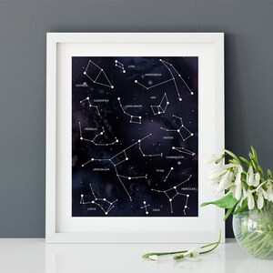 Constellation Map Poster, Star Map print, Star Chart, Galaxy Poster, Art Print, Wall Art, Wall Decor, Astrology Print, Constellations