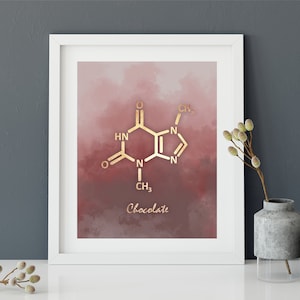 Chocolate Molecule Poster, Chocolate Poster, Molecule Art Print, Kitchen Art, Chocolate Poster, Chocolate Wall Art, Molecule Gift