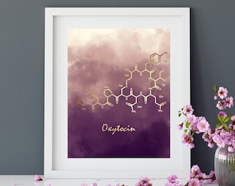 Oxytocin Molekül Poster, Oxytocin Kunstdruck, Chemie Poster, Biologie, Kunst, Prints, Molekül Wandkunst, Wissenschaft Poster, Chemie Kunst