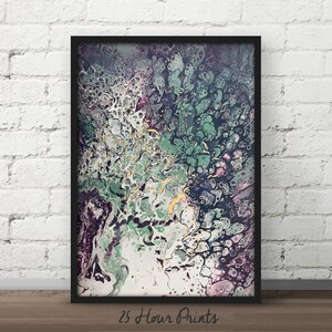 Instant Download Purple Gold Acrylic Pour, Fluid Art, Fluid Painting, Art Print, Purple Abstract Art, Gold Abstract Art, Abstract Painting