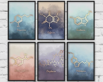 Set of Prints, Set of nursery prints, Molecule prints, science art, Chemistry art, classroom art, teacher gift, science gift