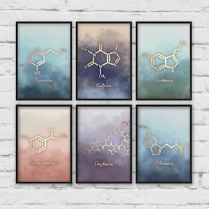 Set of Prints, Set of nursery prints, Molecule prints, science art, Chemistry art, classroom art, teacher gift, science gift