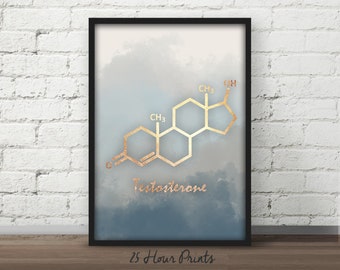 Instant Download Testosterone Molecule, testosterone Art Print, Nursery Art, testosterone Poster, Chemistry Teacher Gift, boy nursery