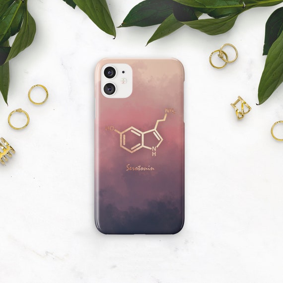 Serotonin Molecule Phone Case, iphone 14 pro case, Galaxy S25 case, iPhone 15 pro, iPhone pro max case, Galaxy S24 Ultra, Galaxy Plus case