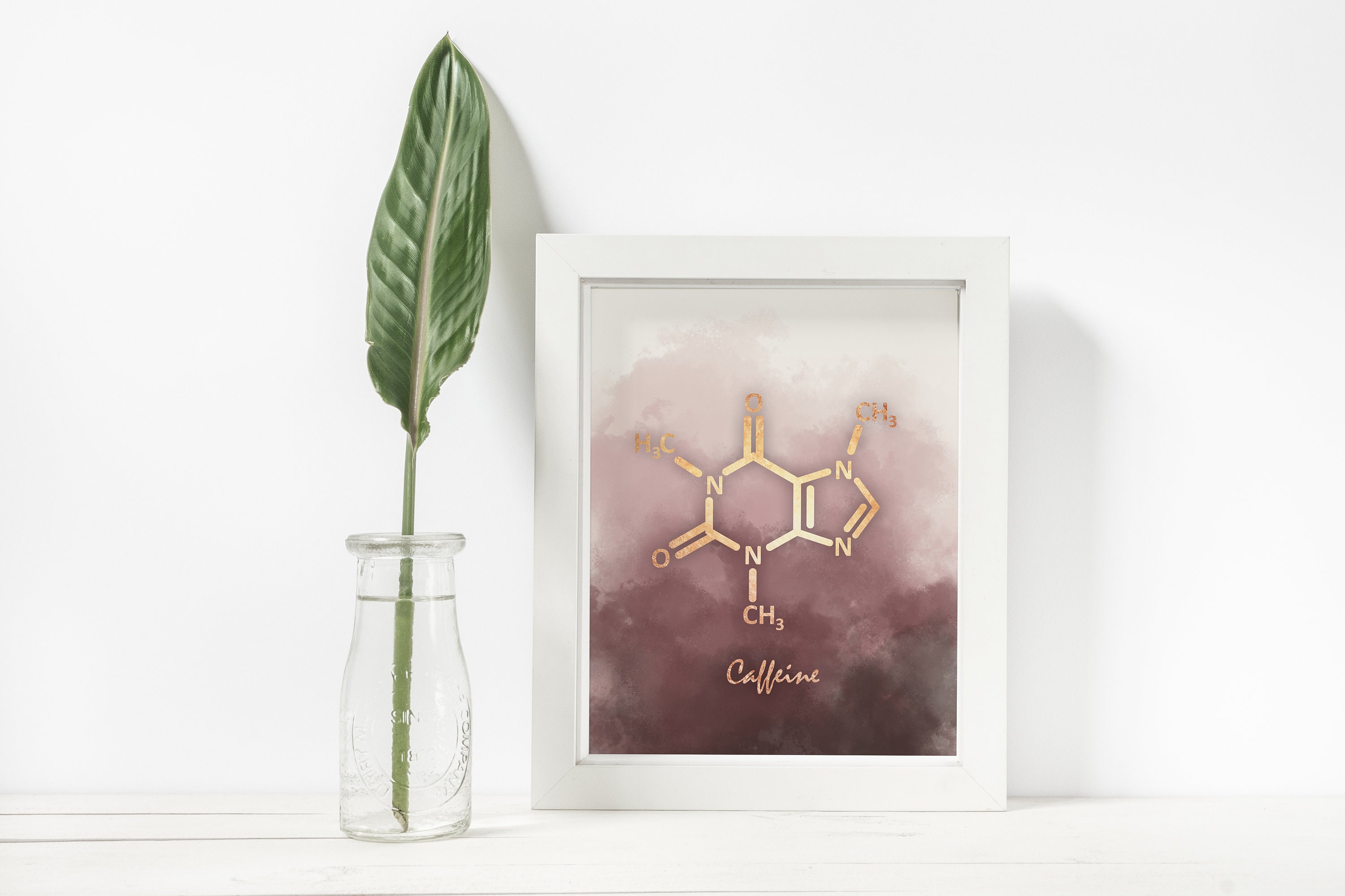 Caffeine Molecule Poster, Caffeine Art Print, Coffee Art, Caffeine Wall ...
