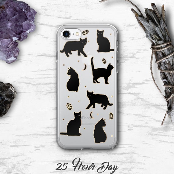 Black Cat Phone Case, Cat iPhone case, Witchy, iPhone 13 case, Iphone Pro case, samsung S20 case, S25 case, iPhone 16 pro, iPhone 15 case
