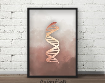 Cartel de ADN de descarga instantánea, hebra de ADN, cartel de ADN, regalo de profesor de química, regalo de médico, regalo de ciencia, carteles de ciencia