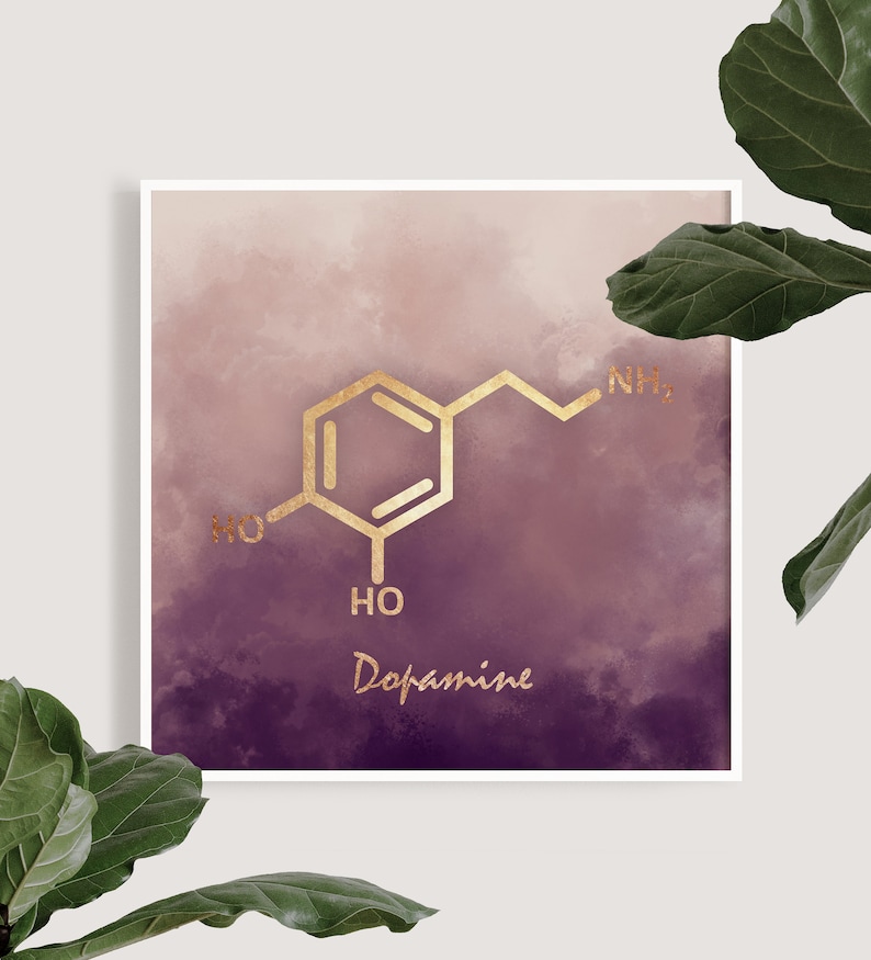 Dopamine Molecule Art Print Above Crib Decor Happiness | Etsy