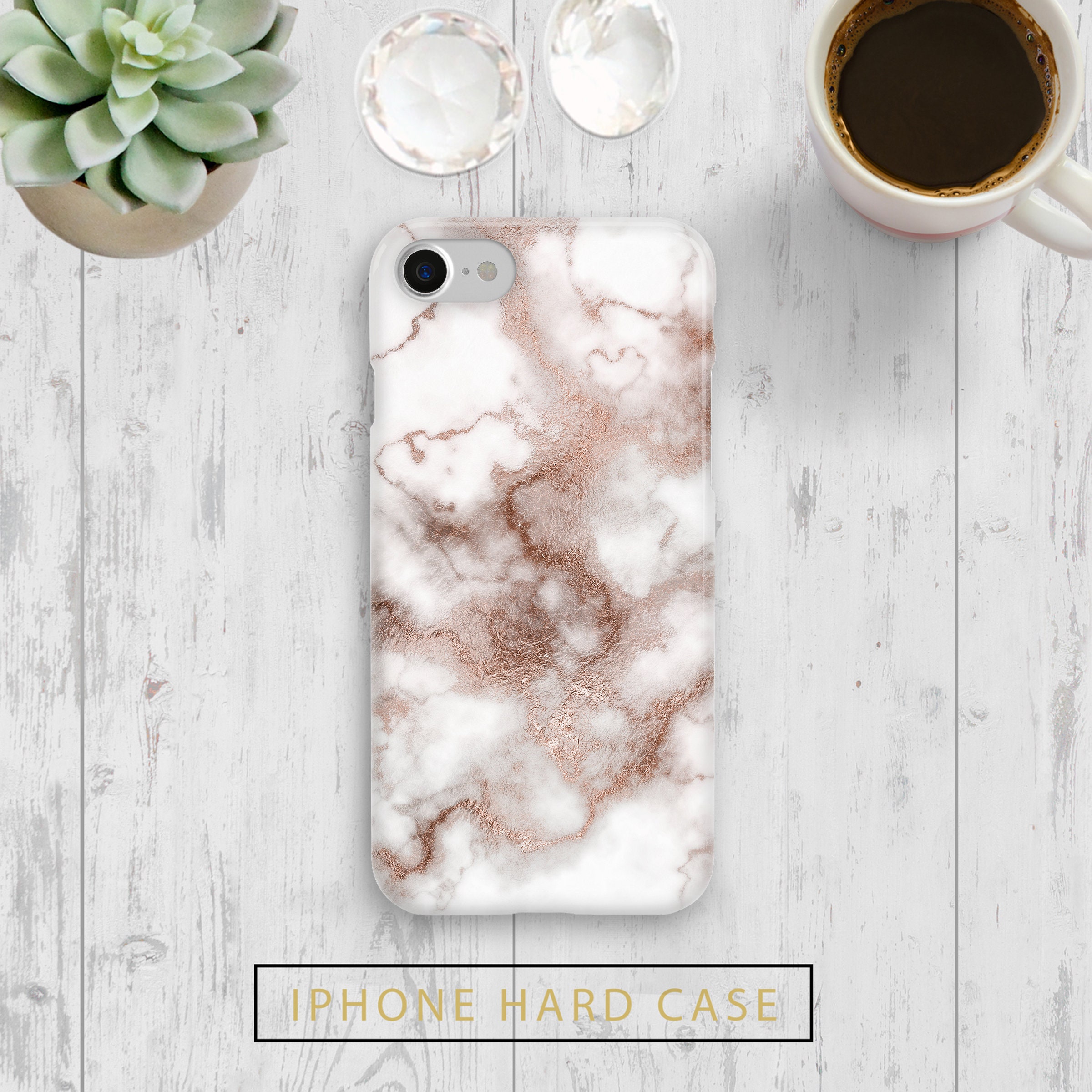 Marble Phone Case Rose Gold Marble iphone Case Note 8 Case Etsy