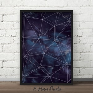 Instant Download Blue Nebula Galaxy Print - Purple Nebula - Art Print - Art Printable - Digital Prints - Astrology Art - Constellations