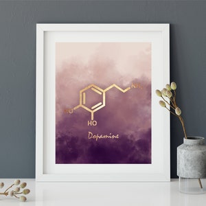 3 Piece wall art, Set of 3 Prints, Serotonin molecule poster, Dopamine Molecule art, Oxytocin poster, Chemistry gift, teacher gift image 10