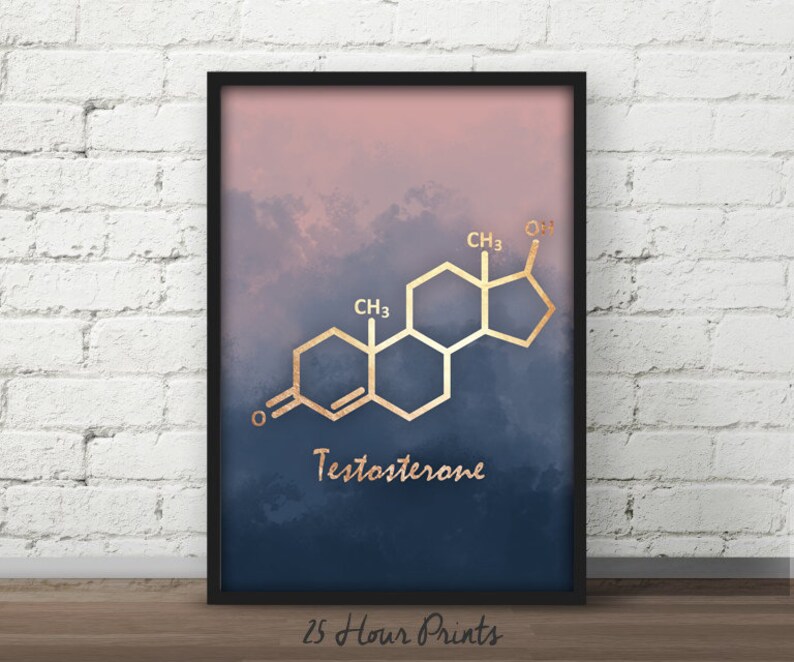 Set of Prints, Estrogen molecule, Testosterone Molecule, Oxytocin Molecule, poster, Chemistry gift, teacher gift, nursery art image 4