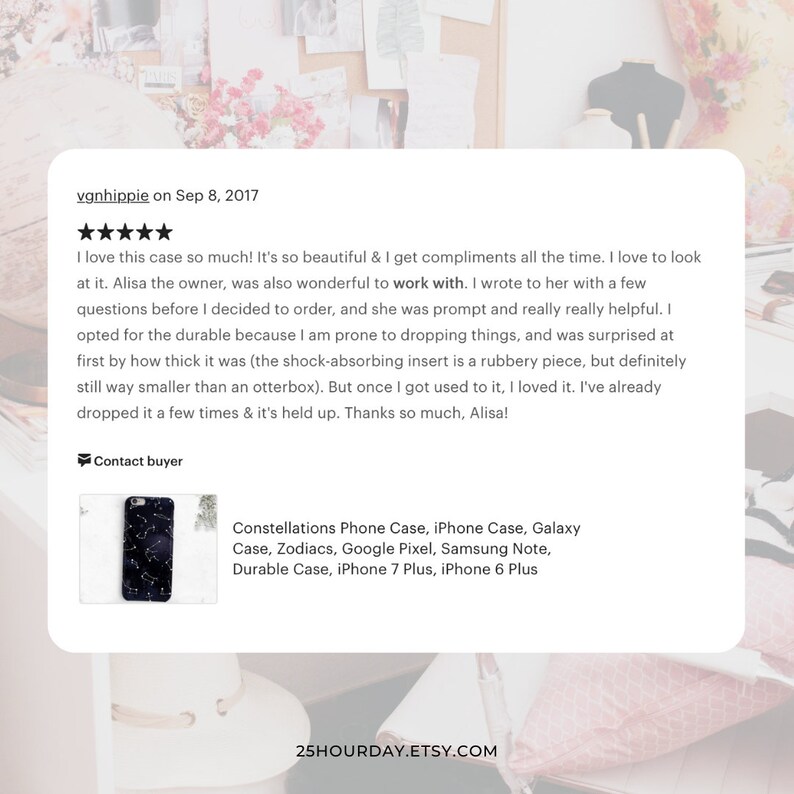May include: A black phone case with a constellation design. The case is compatible with iPhone, Galaxy, Google Pixel, and Samsung Note phones. The text "Constellations Phone Case, iPhone Case, Galaxy Case, Zodiacs, Google Pixel, Samsung Note, Durable Case, iPhone 7 Plus, iPhone 6 Plus" is printed below the image of the phone case.