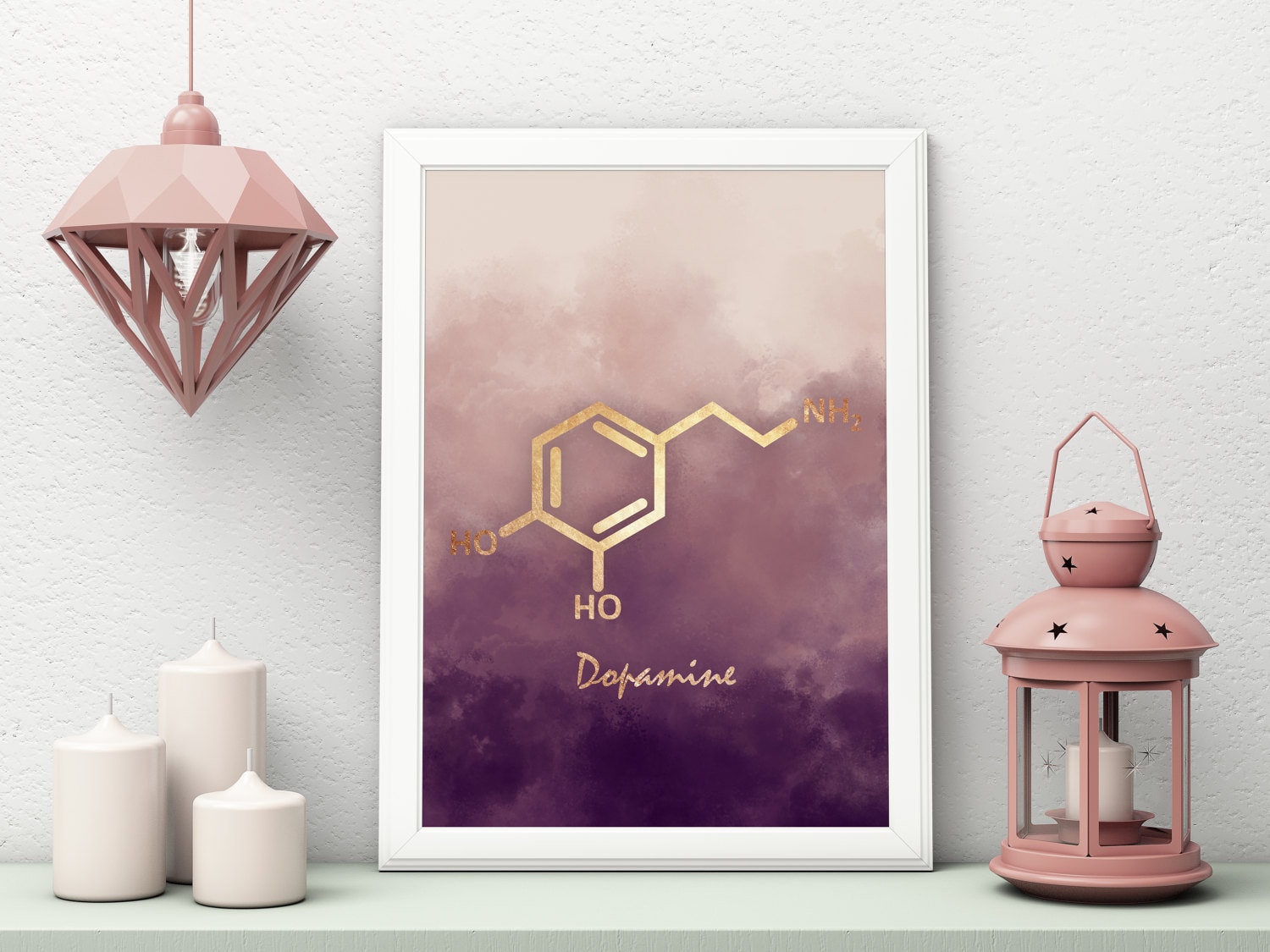 Dopamine Molecule Art Print Above Crib Decor Happiness | Etsy