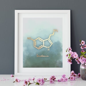 3 Piece wall art, Set of 3 Prints, Serotonin molecule poster, Dopamine Molecule art, Oxytocin poster, Chemistry gift, teacher gift image 8