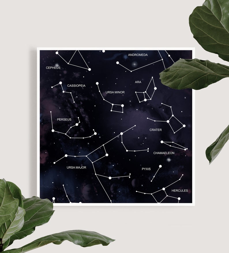 Constellation Map Poster Star Map Print Star Chart Galaxy | Etsy