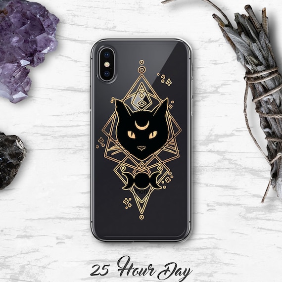 Black Cat iPhone Case, Cat phone case, Witchy, iPhone 13 case, Iphone 11 Pro case, samsung case, iPhone 16 plus, clear case, iPhone pro case