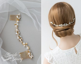 Wedding hair jewelry, rhinestones bridal hair comb