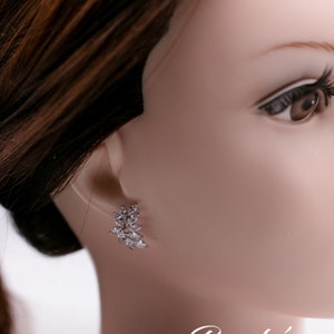 Color choice: Bridal earrings, silver wedding jewelry, bridal sparkling earrings, cubic zirconia earrings, Bridal Jewelry 画像 5