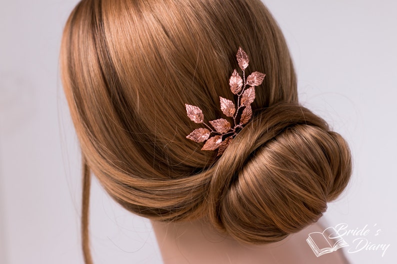 Choice color: 1pc Bridal hair pin, Bridal Hair pins, hair pins with leaves, Vintage hairpiece image 3