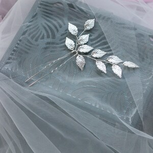 Choice color: 1pc Bridal hair pin, Bridal Hair pins, hair pins with leaves, Vintage hairpiece image 9