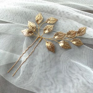 Choice color: 1pc Bridal hair pin, Bridal Hair pins, hair pins with leaves, Vintage hairpiece image 10