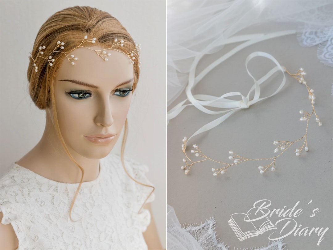 Wedding Hair Accessoires Cultured Pearls Bridal Hairpiece Etsy