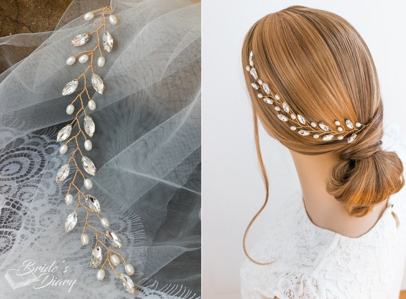 Bridal Hairpiece Short Hair Vine Wedding Hair Accessories Etsy