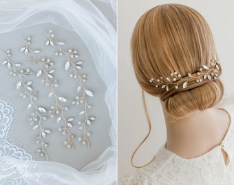 Bridal hairpiece, short hair vine, wedding hair accessories, bridal headpiece