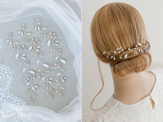 Bridal Hairpiece Short Hair Vine Wedding Hair Accessories Etsy