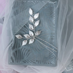 Choice color: 1pc Bridal hair pin, Bridal Hair pins, hair pins with leaves, Vintage hairpiece image 8