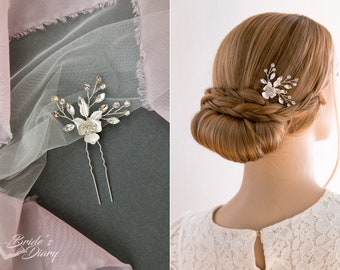 1pc Bridal hair pin, rosegold hair pin, Vintage hair jewelry, bridal hairpiece, wedding hair accessories