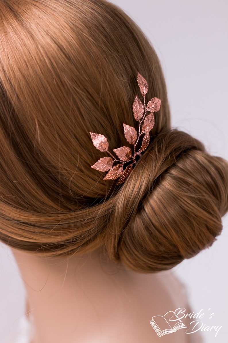 Choice color: 1pc Bridal hair pin, Bridal Hair pins, hair pins with leaves, Vintage hairpiece image 7