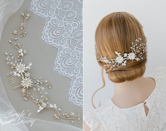 Wedding hair jewelry, vintage bridal hair comb with zirconia, bridal hair accessories