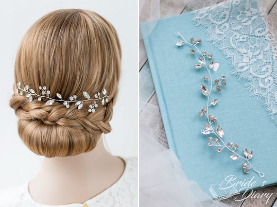 Bridal Hairpiece Short Hair Vine Wedding Hair Accessories Etsy